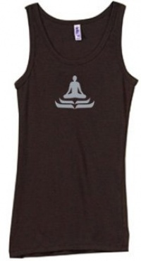 LOTUS POSE Yoga Women's Rachel Sheer Rib Longer Length Tank Top - Chocolate Brown