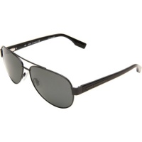 Hugo Boss 0317/S Men's Polarized Aviator Full Rim Designer Sunglasses - Matte Black/Gray / Size 60/13-135