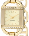 Nine West Women's NW1188CHGB  Crystal Accented Gold-Tone Bracelet Watch