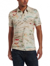 Lucky Brand Men's Short Sleeve Printed Polo Shirt