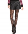 Rock edgy, downtown style like a old pro in these must-have, faux-leather shorts from Jou Jou! Wear 'em with tights and fun booties for a look that's hot this season. (Clearance)