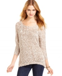 Dolled Up spruces up the trusty, marled-knit sweater with a glaze of tonal sequins! We can't wait to pair the pullover with skinny jeans for a wintery look that sparkles.