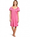 Vanity Fair Women's Colortura Flutter Sleeve Gown, Perfumed Rose, 2X