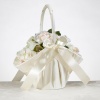 Large Satin Basket Ivory