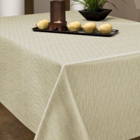 Benson Mills Pebbles Fabric Tablecloth, Taupe, 52-Inch-by-70-Inch