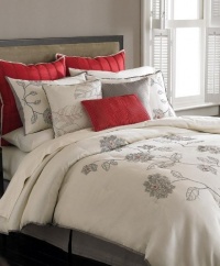 Martha Stewart Etched Peony King 9 Piece Comforter Set