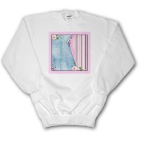 Blue with Pink Roses and Butterfly - Youth SweatShirt Large(14-16)