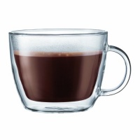 Bodum Bistro Double-Wall Insulated Glass Café Latte Mug, Set of 2