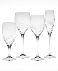 An etched floral motif puts a whimsical spin on this fine crystal iced beverage glass. A luminous stem segues gracefully from base to bowl, creating a clean, timeless silhouette. (Clearance)