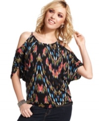 Slip into this comfy-cute top from Jessica Simpson for a colorful look that's loaded with personality.