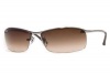 Ray Ban Sunglasses RB 3183 Top Bar 004/13 Gunmetal/Brown Fade, 63mm