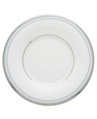 A classic with a colorful twist. This lovely blue variation of the Lenox Federal Platinum formal dinnerware adds a dramatic accent to your table. Made of exquisite bone china with platinum trim.