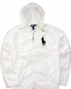 Polo Ralph Lauren Big Pony Lightweight Full-Zip Hooded Windbreaker (XX-Large, White)