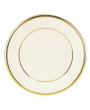 Forever elegant, the Eternal bread and butter plate from Lenox accents the table in timeless ivory china with sumptuous gold banding. Coordinates with Eternal Gold stemware.