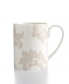 Bold design and uncompromising quality make the Lisbon mug easy to love. Embrace stenciled grey florals or mix and match with equally fresh Banded dinnerware, also by Martha Stewart Collection.