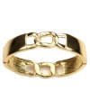 Get linked in. This AK Anne Klein stretch bracelet is a sleek creation, crafted in gold-tone mixed metal with link detail. The stretch design lets it slip on and off the wrist with ease. Approximate diameter: 2-1/4 inches.