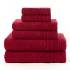 Super Zero Twist 6 piece towel set Cassis (Berry) by Cotton Craft - 7 Star Hotel Collection Beyond Luxury Softer than a Cloud - Each set contains 2 Oversized Bath Towels 30x54, 2 Hand Towels 16x30, 2 Wash Cloths 13x13 - Other colors - Vanilla, Basil Green