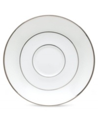 Modern yet timeless, this fine china dinnerware is sure to satisfy the style-hungry host. Simply dressed in cream and white stripes and finished with a polished platinum trim, Opal Innocence Stripe creates an ultra-chic setting to enjoy celebratory meals.