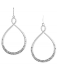 A haute number. This pair of drop earrings from Kenneth Cole New York is crafted from silver-tone mixed metal with glass pave crystal accents adding a lustrous touch. Approximate drop: 2-1/2 inches.