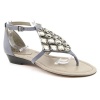 Vince Camuto Irell Open Toe Slingback Shoes Silver Womens