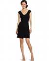 Catherine Malandrino Women's V-Neck Pointelle Dress, Black, Medium