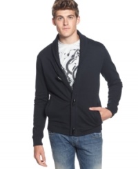 No need to be seaside to rock this nautical-ly cool cardigan from Kenneth Cole Reaction.