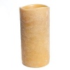 Enjoy Lighting Signature Series Khaki Glacier Amber Clove Scented Wax LED Pillar Candle with 3 Level Auto Timer, 4x8