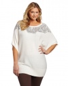 DKNYC Women's Plus-Size Dolman Sleeve Boatneck Pullover