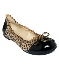 Spot on! INC International Concepts' leopard-print flats look purr-fectly chic with zipper-bow details and ruffled edges.