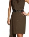 Bcbgmaxazria BCBG RUNWAY Womens Dress Olive Brown Sleeveless Rhinestone Gorgeous (S)