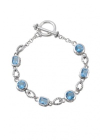 Barse Sterling Silver Faceted Blue Crystal Bracelet