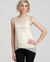 Solo or layered, this beautiful lace PJK Patterson J. Kincaid tank reveals a most-flattering look thanks to the ornate sequin and bead details that enrich this festive top from all angles.