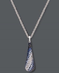 A sweet splash of sparkle heightens any look. Balissima by Effy Collection's unique Shades of Sapphire Pendant features a gradation of round-cut sapphires (3-7/8 ct. t.w.) ranging in color from clear to dark blue. Setting and chain crafted in sterling silver. Approximate length: 18 inches. Approximate drop: 1-1/2 inches.