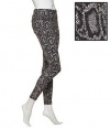 HUE Python Print Denim Jean Leggings, S, Black