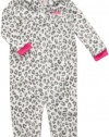 Carter's Infant Long Sleeve One Piece Hooded Fleece Coverall - Leopard Print-18 Months