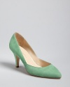 Daintily chic, Loeffler Randall's pointed toe pumps feature elegantly angled sides and modest, wear-all-day heels.