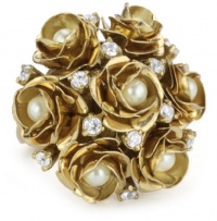 Juicy Couture Rose Cluster Gold-Tone Ring, Size 5