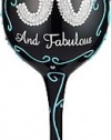 Bottom's Up 15-Ounce 50 and Fabulous Handpainted Wine Glass