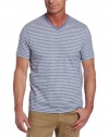 Perry Ellis Men's Big-Tall Short Sleeve Stripe V-Neck