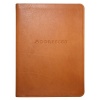 7-Inch Leather Bound Desk Address Book, British Tan Calfskin