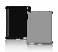 KHOMO: Gray HARD (not cheap soft TPU silicone) Rubberized Polycarbonate Case Compatible with Apple iPad Smart Cover (Smart Cover Companion Case) For iPad 2 and new iPad 3