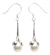 7 - 8 mm Teardrop Freshwater Pearl Flower Bud Earrings, Sterling Silver Setting, Packaged in a Velveteen Jewelry Gift Box