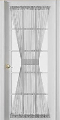 Sheer Voile 72-Inch French Door Curtain Panel, White