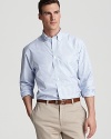 A sophisticated sport shirt with a traditional check pattern, button-down collar and classic barrel cuff.