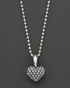 A beaded heart and chain give Lagos' sterling silver pendant necklace a downtown edge. Designed by Lagos.