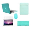 TopCase® New Macbook Pro 15 15-inch A1398 with Retina Display 5 in 1 Bundle - ROBIN EGG BLUE Crystal Hard Case Cover + Matching Color Soft Sleeve Bag +Wireless Mouse + Silicone Keyboard Cover + LCD HD Clear Screen Protector (LATEST VERSION / No DVD Driv