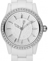 Dkny Quartz White Gem Dial White Plastic Band - Women's Watch NY8011