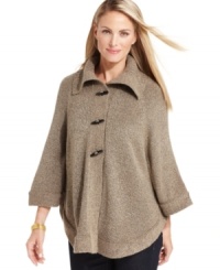 Feel cozy and cute in this petite poncho from Karen Scott! (Clearance)