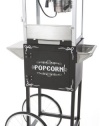 Deluxe 6oz Black Popcorn Maker Machine by Paramount - New Full Size 6 oz Popper & Cart