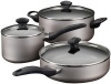 Farberware Dishwasher Safe Aluminum Nonstick 12-Piece Cookware Set, Champagne